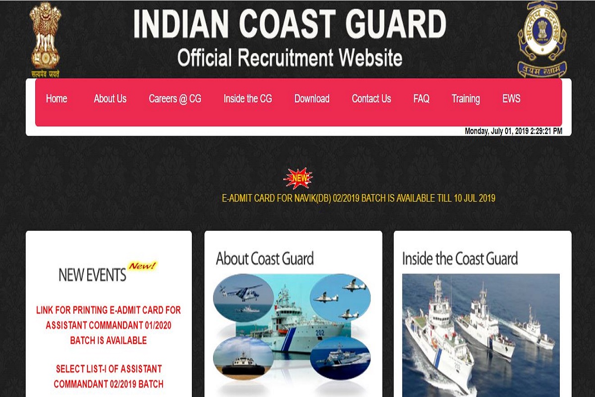 Modtager Vant til tidligere Indian Coast Guard Final Results 2019 declared at  joinindiancoastguard.gov.in | Direct link here - The Statesman