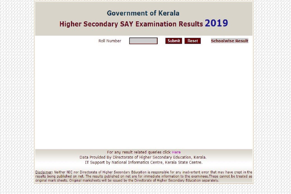 Kerala Plus Two SAY results 2019 declared at keralaresults.nic.in | Direct link to check results here