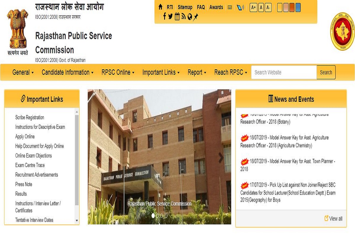 RPSC Assistant Engineer (Preliminary) Exam results 2019 declared at rpsc.rajasthan.gov.in | Direct link here
