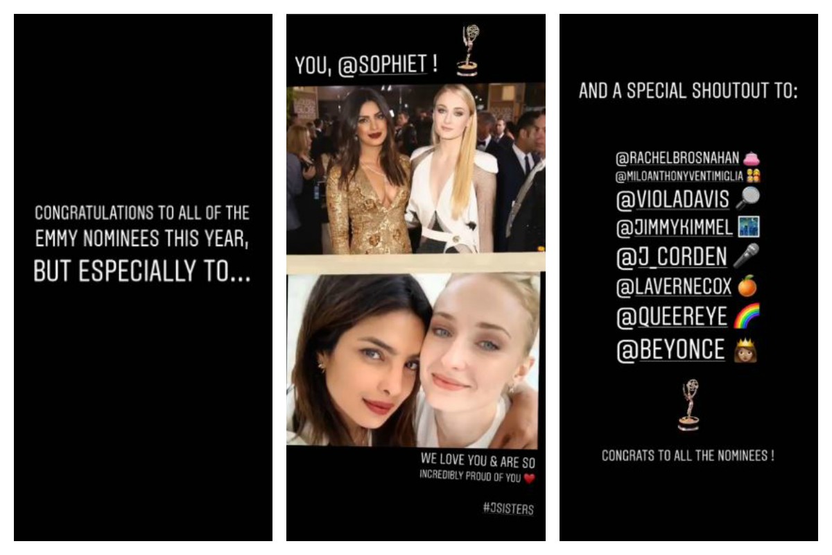 Priyanka Chopra celebrates Sophie Turner’s Emmy nomination