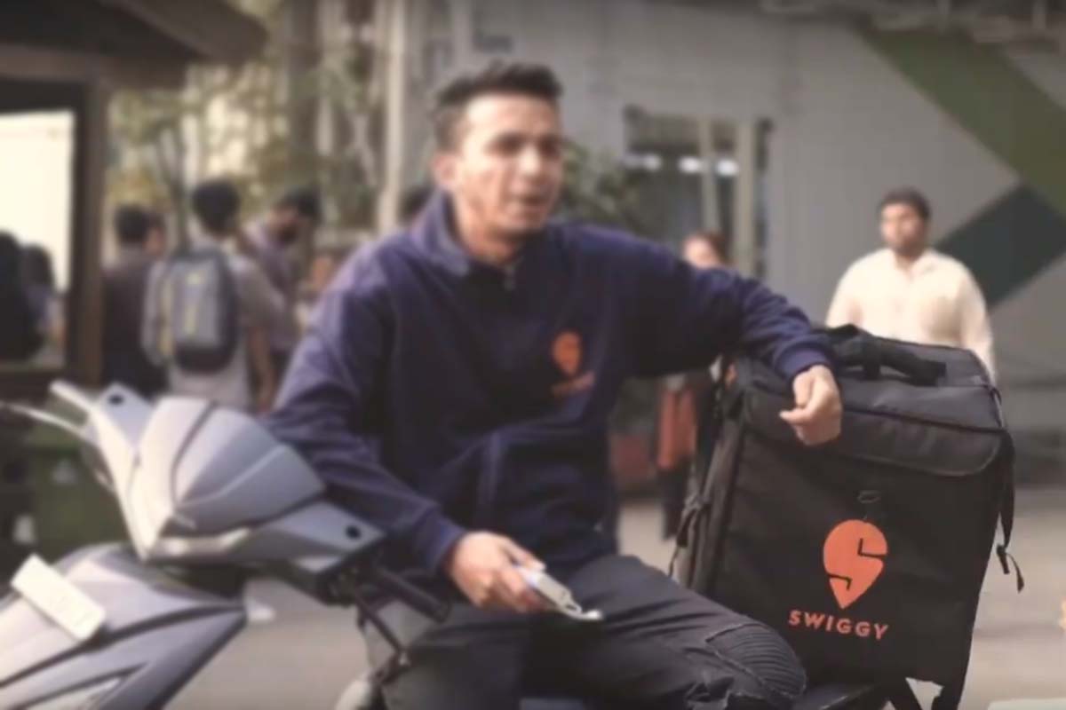Swiggy delivery boys on strike in Panaji