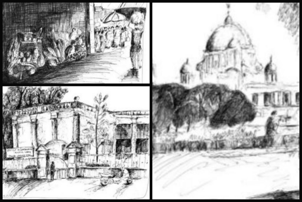Digital Sketch, Kolkata, India | Pen art drawings, Architecture drawing art,  City scape painting