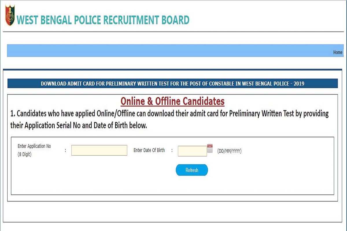 West Bengal Police Constable admit cards 2019 released at wbpolice.gov.in | Direct link to download admit cards here