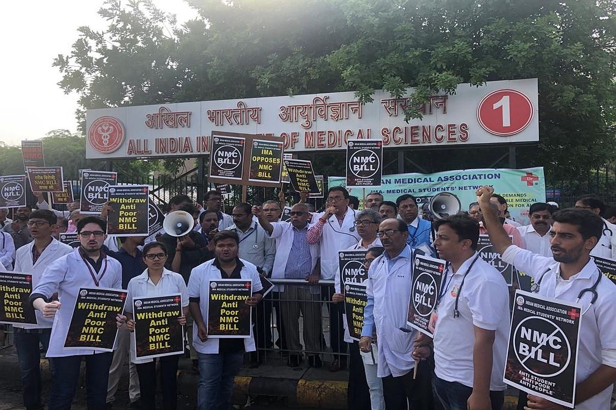 Health services hit as doctors in AIIMS, other govt hospitals protest against NMC Bill