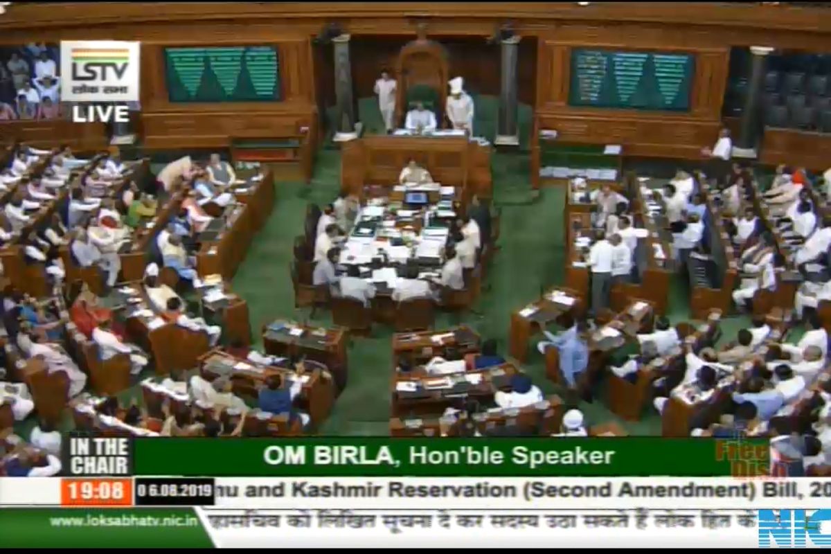 Jammu and Kashmir Reorganisation Bill 2019 passed in LS, state to be bifurcated