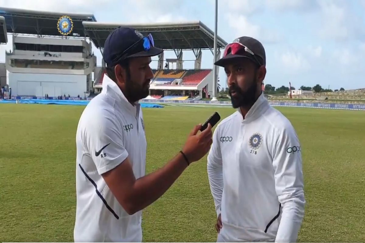 Rohit Sharma interviews first Test match heroes Jasprit Bumrah, Ajinkya Rahane