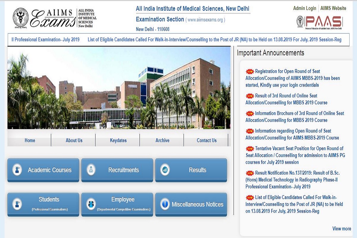 AIIMS recruitment 2019: Applications invited for Nursing Officer posts, apply till September 15 at aiimsexams.org