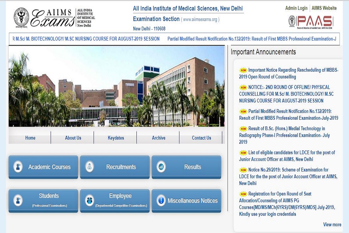 AIIMS MBBS 2019: Counselling dates rescheduled, check new dates at aiimsexams.org