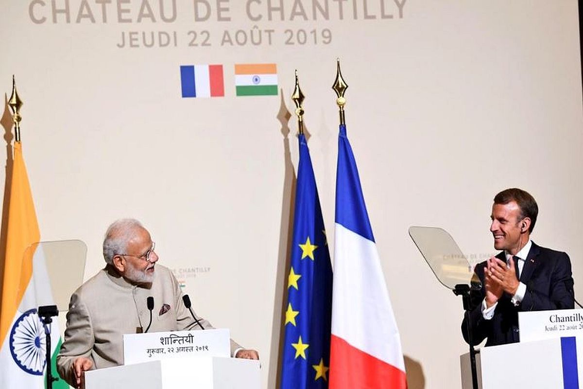 PM Modi in France on first leg of 3-nation trip; Macron against ‘third party’ interference in Kashmir
