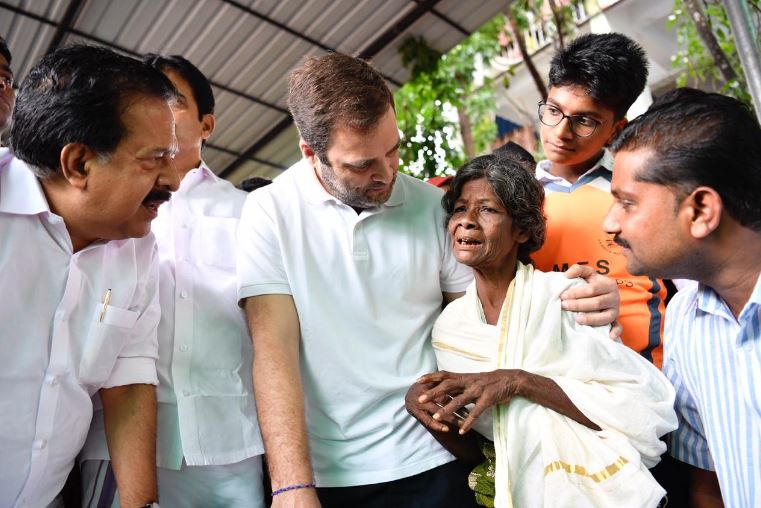 Rahul Gandhi visits relief camps in flood-hit Wayanad, appeals for help in Facebook post