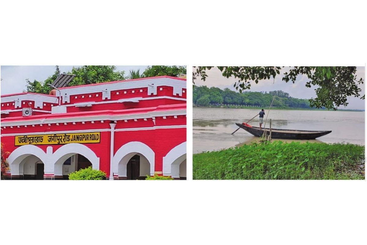 Jangipur’s historic toll tax office submerged by the Ganga, but restored railway station stands proud