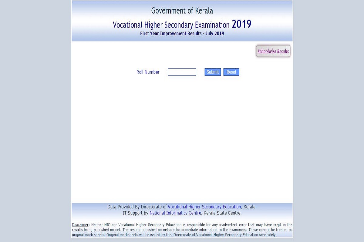 VHSE Kerala First year Improvement results 2019 declared at keralaresults.nic.in | Check now
