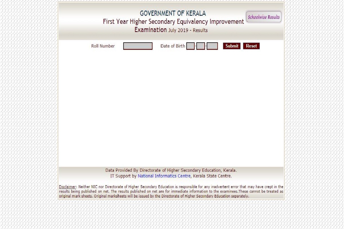 Kerala Plus One Improvement results 2019 declared at keralaresults.nic.in | Direct link here
