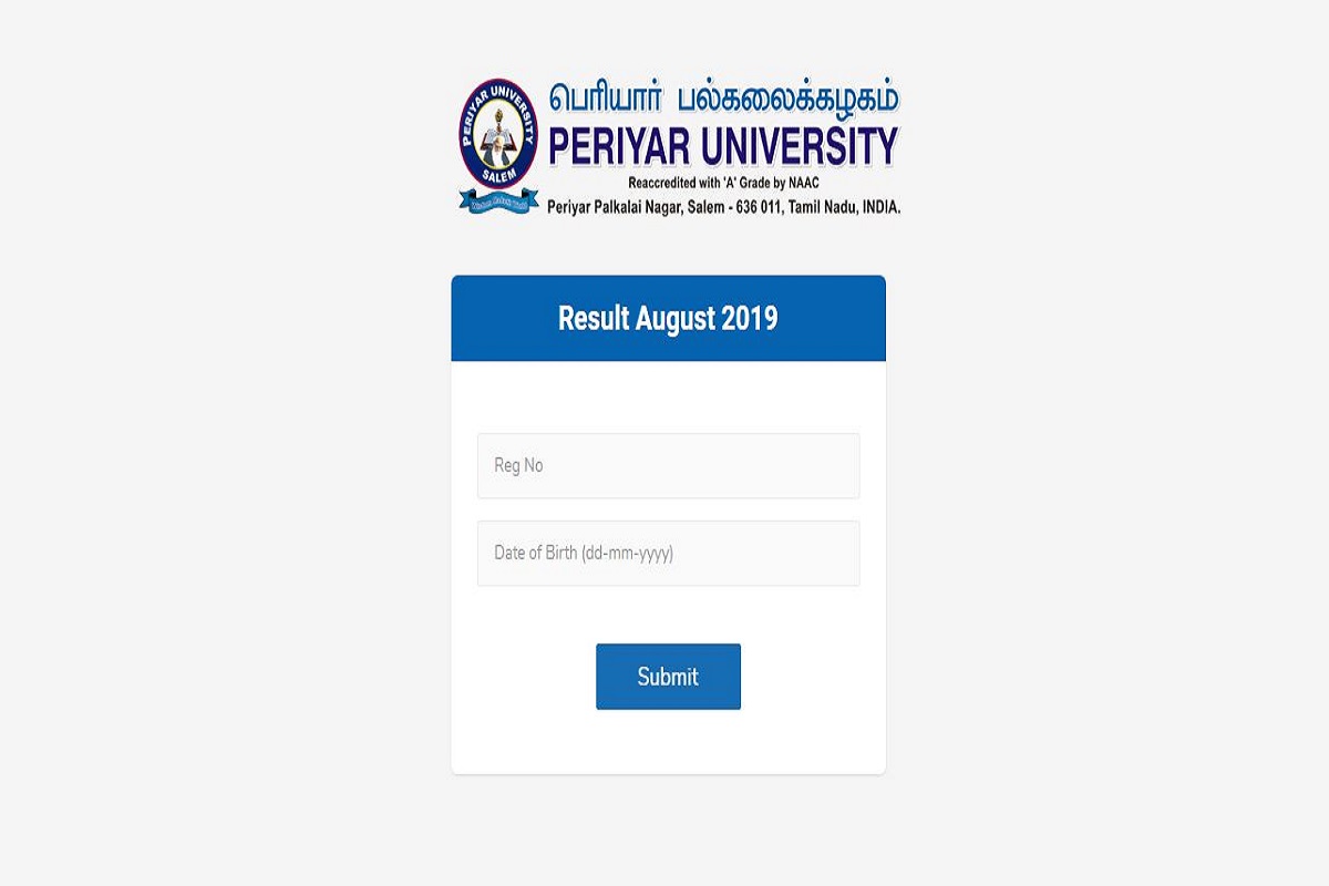 Periyar University Supplementary results 2019 declared at periyaruniversity.ac.in | Check now