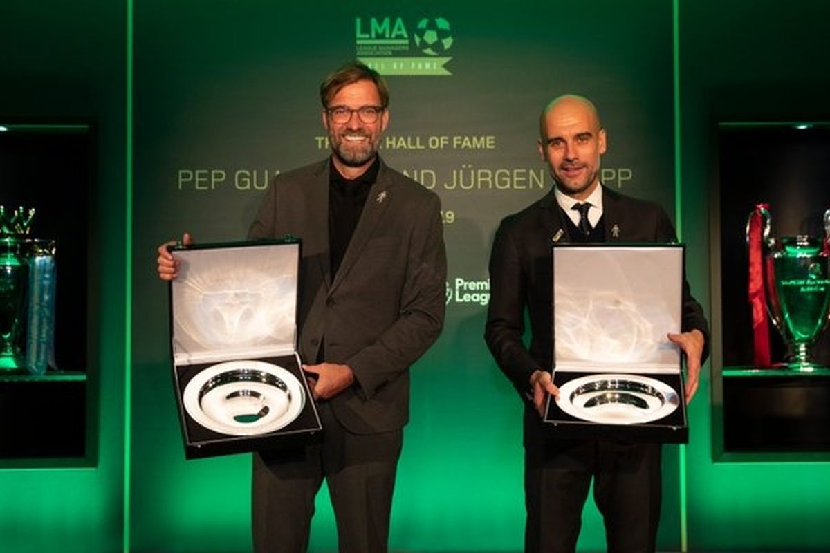 Pep Guardiola, Jurgen Klopp inducted into League Managers Association’s Hall of Fame
