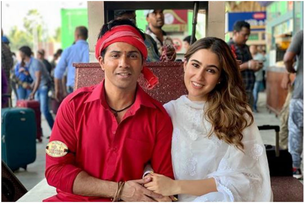 Varun Dhawan, Sara Ali Khan in BTS picture from Coolie No 1 set
