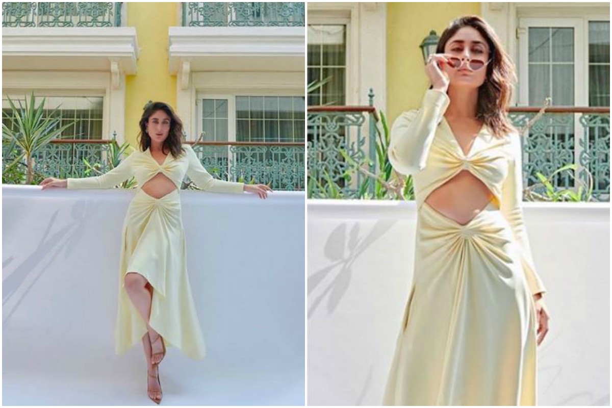 Kareena Kapoor Khan flaunts her washboard abs in yellow cutout dress