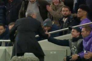 WATCH | Tottenham manager Jose Mourinho hugs ball boy after his intelligence influenced Harry Kane’s equaliser