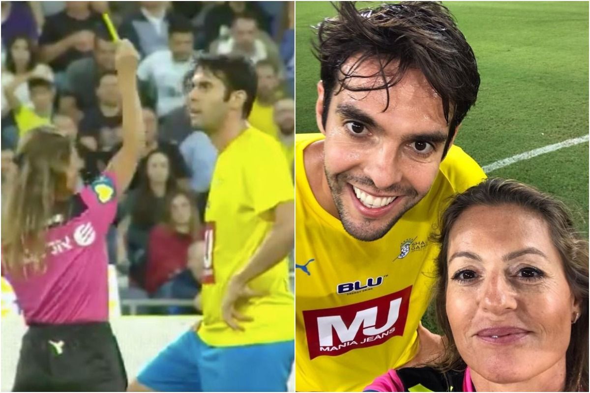 WATCH | Woman referee shows yellow card to Brazil legend Kaka to take selfie
