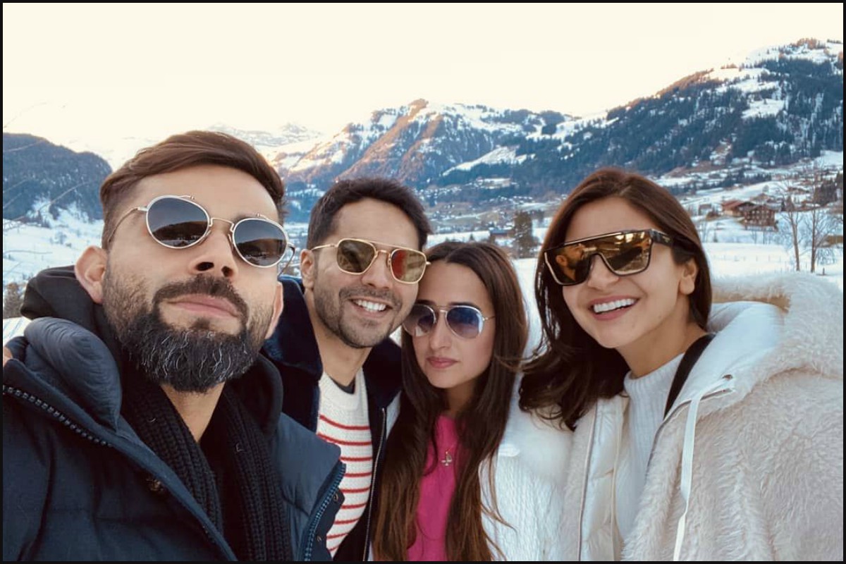 Virat Kohli, Anushka Sharma meet Varun Dhawan, Natasha Dalal on Swiss vacation