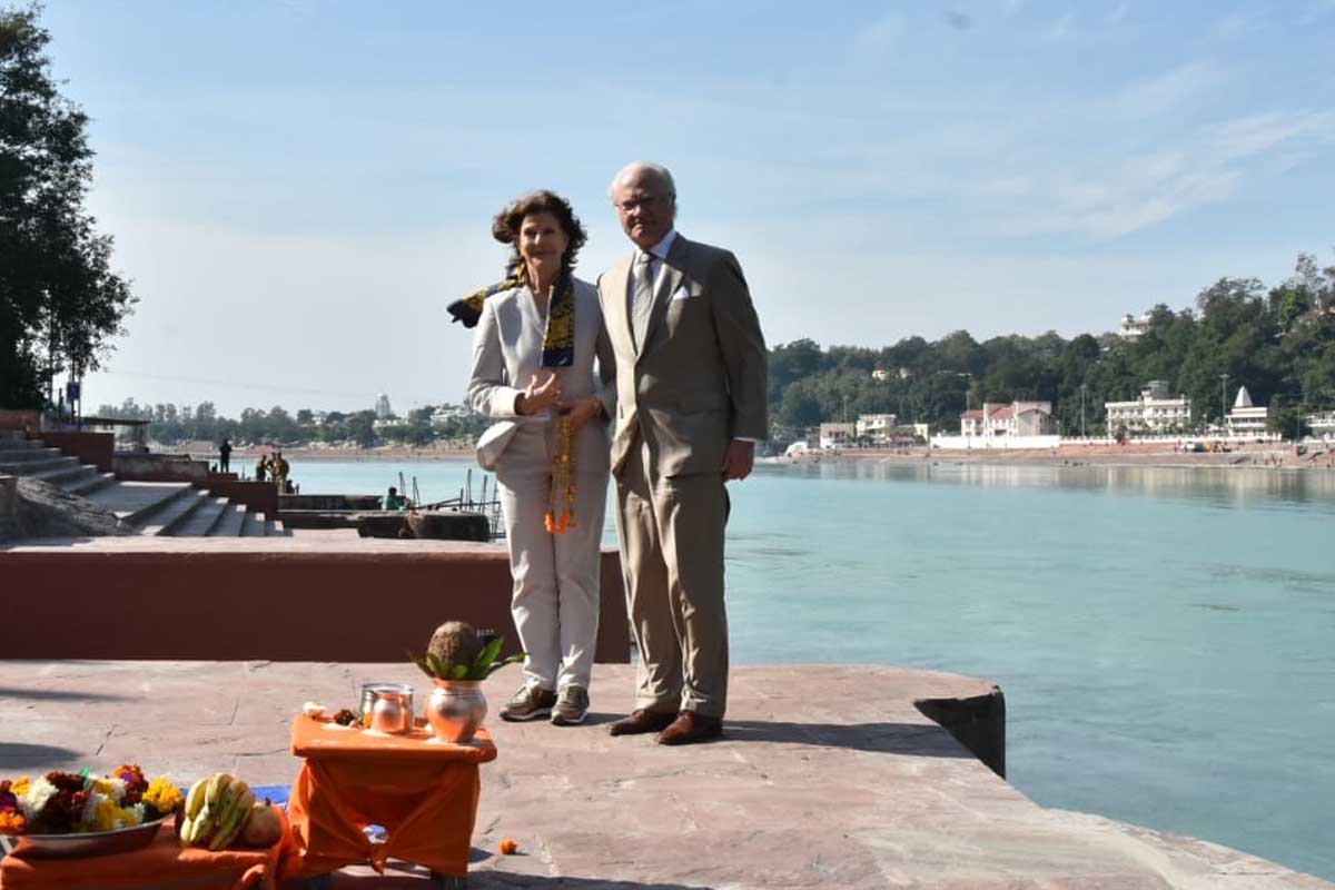 Swedish Royal couple enjoys beauty and religious fervor of Rishikesh