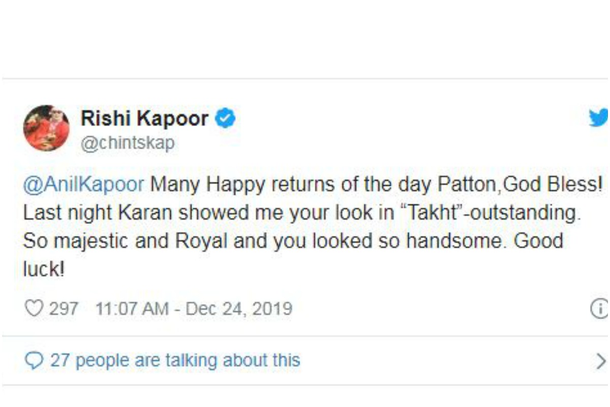 Anil Kapoor, Malang, Pagalpanti, John Abraham, Rishi Kapoor, Karan Johar, Kareena Kapoor Khan, Takht, Ranveer Singh, Alia Bhatt