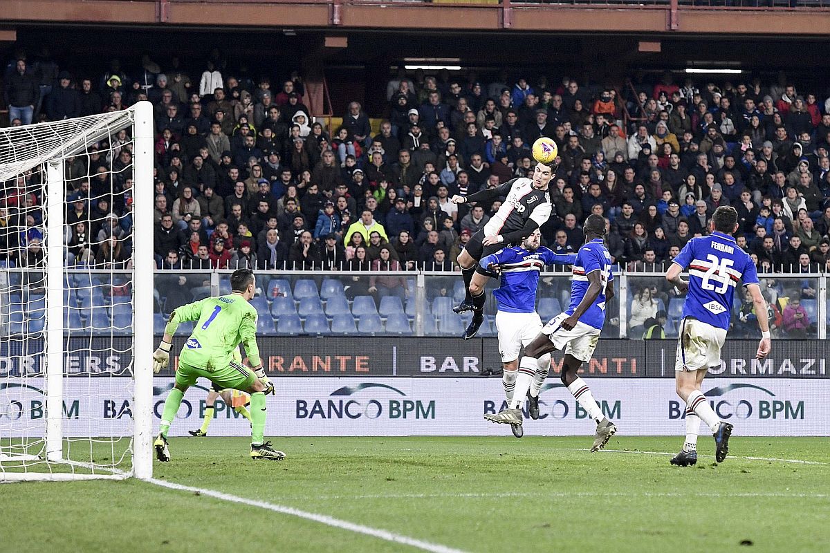 WATCH | Cristiano Roanldo’s towering header against Sampdoria to help Juventus win 2-1