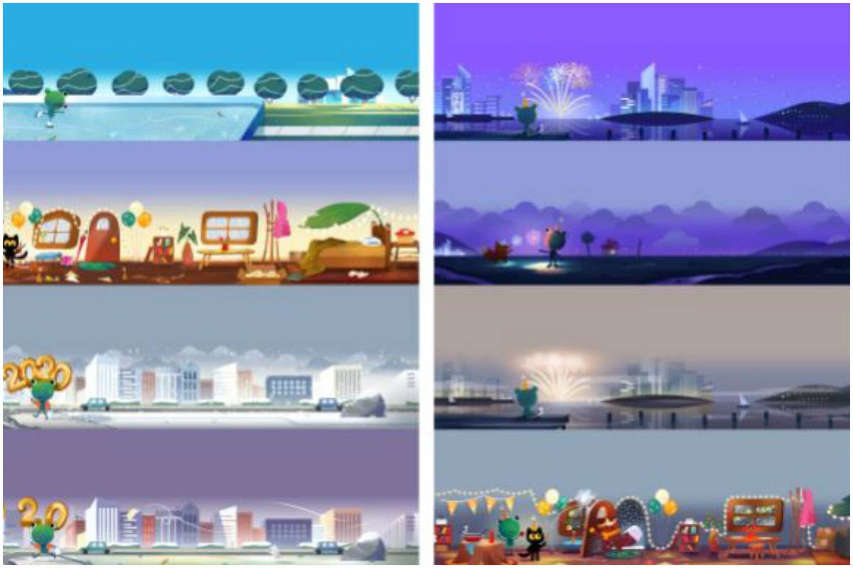 Google Doodle, Sophie Diao, New Year's eve, Happy New Year 2020