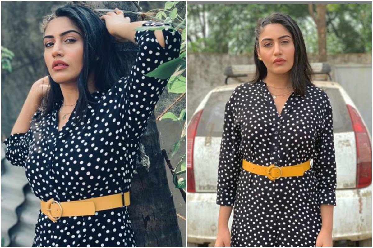 Surbhi Chandna looks stylish in polka-dotted black jumpsuit; check pics