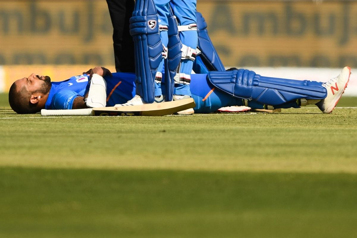 Shikhar Dhawan hit on rib-cage, won’t take field during Australia innings: BCCI