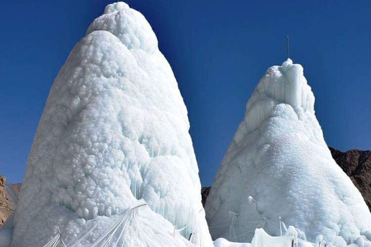 Harsh winter, heavy snowfall have recharged Ice Stupas in Ladakh