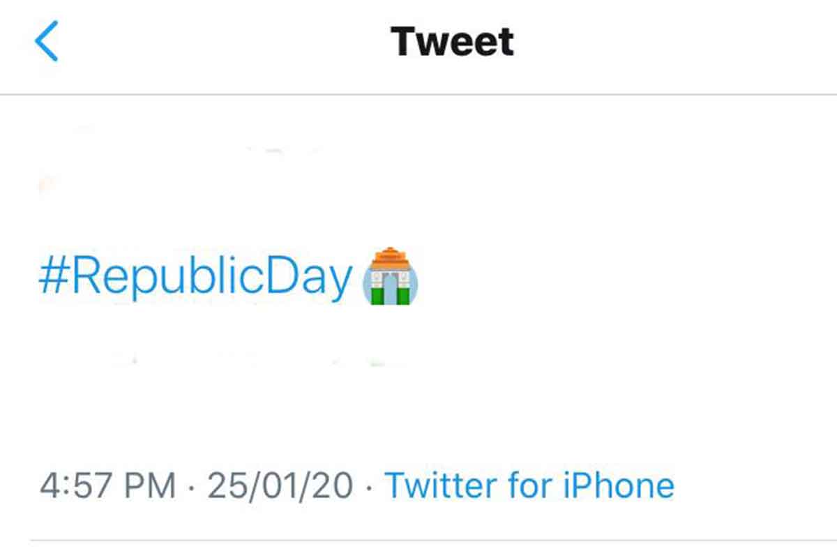 Twitter marks 71st Republic Day with tricoloured India Gate emoji