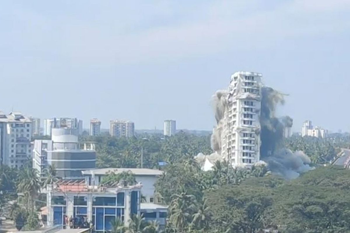 4 months after SC order, first of Kochi’s Maradu flats razed with controlled implosion