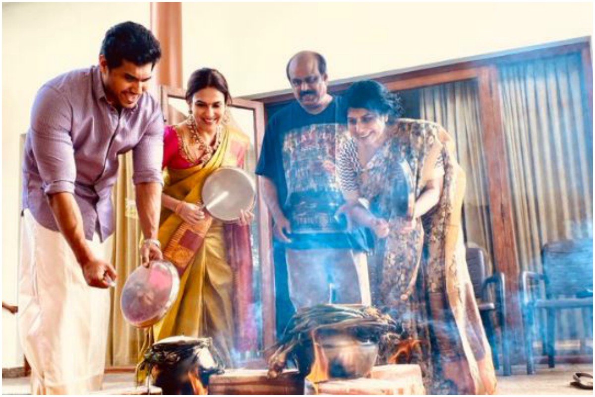 Rajinikanth’s daughter Soundarya celebrates ‘Thala Ponga’ with husband and family