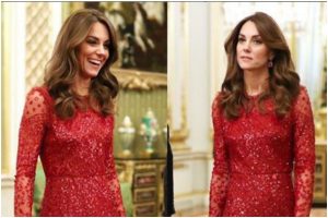 Want something royal for an evening party? Go for Kate Middleton red sequin dress