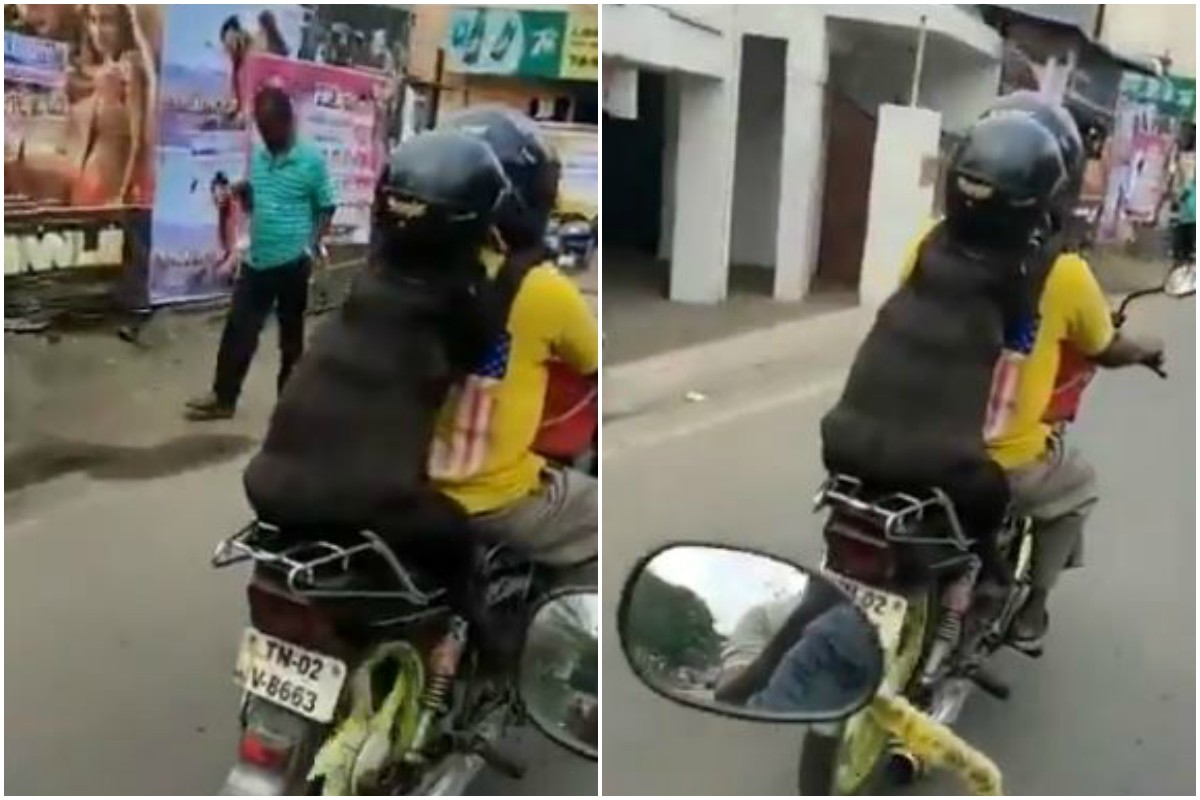 Watch viral video | Dog riding behind owner wearing helmet in Tamil Nadu