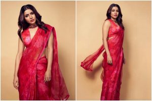 Samantha Akkineni’s floral red saree-look is tempting