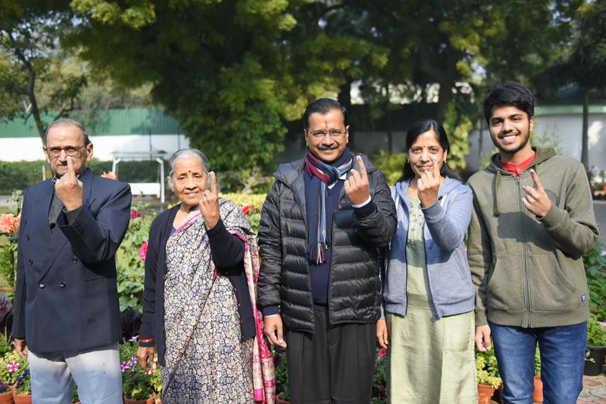 Kejriwal along with family casts vote, hopes of AAP forming govt in Delhi for 3rd time