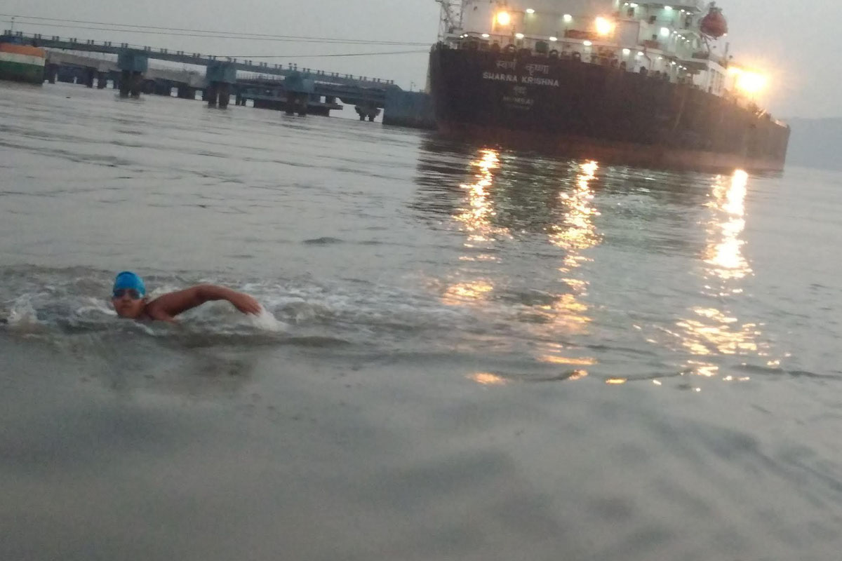 Naval child with special needs – Jiya Rai swims 14 km in open water with autism, sets world record