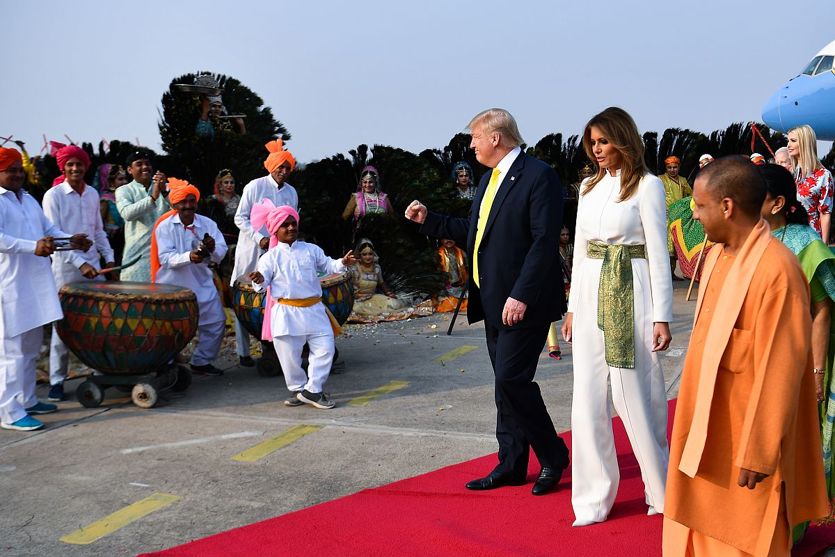 Image result for US President Trump arrived to visit Taj Mahal
