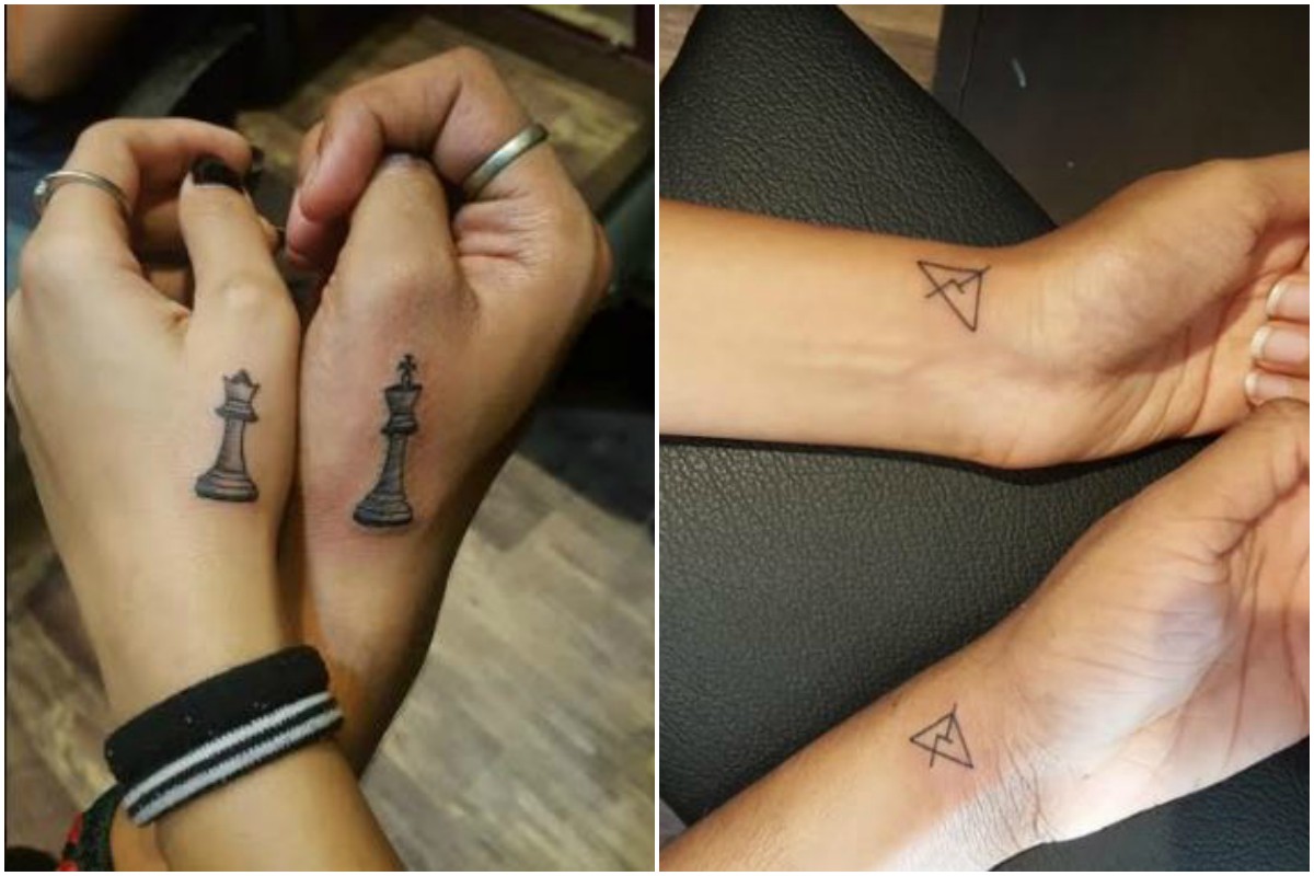 25 Romantic & Small Matching Tattoos for Couples - Small Tattoos & Ideas | Couple  tattoos unique, Small couple tattoos, Cute matching tattoos