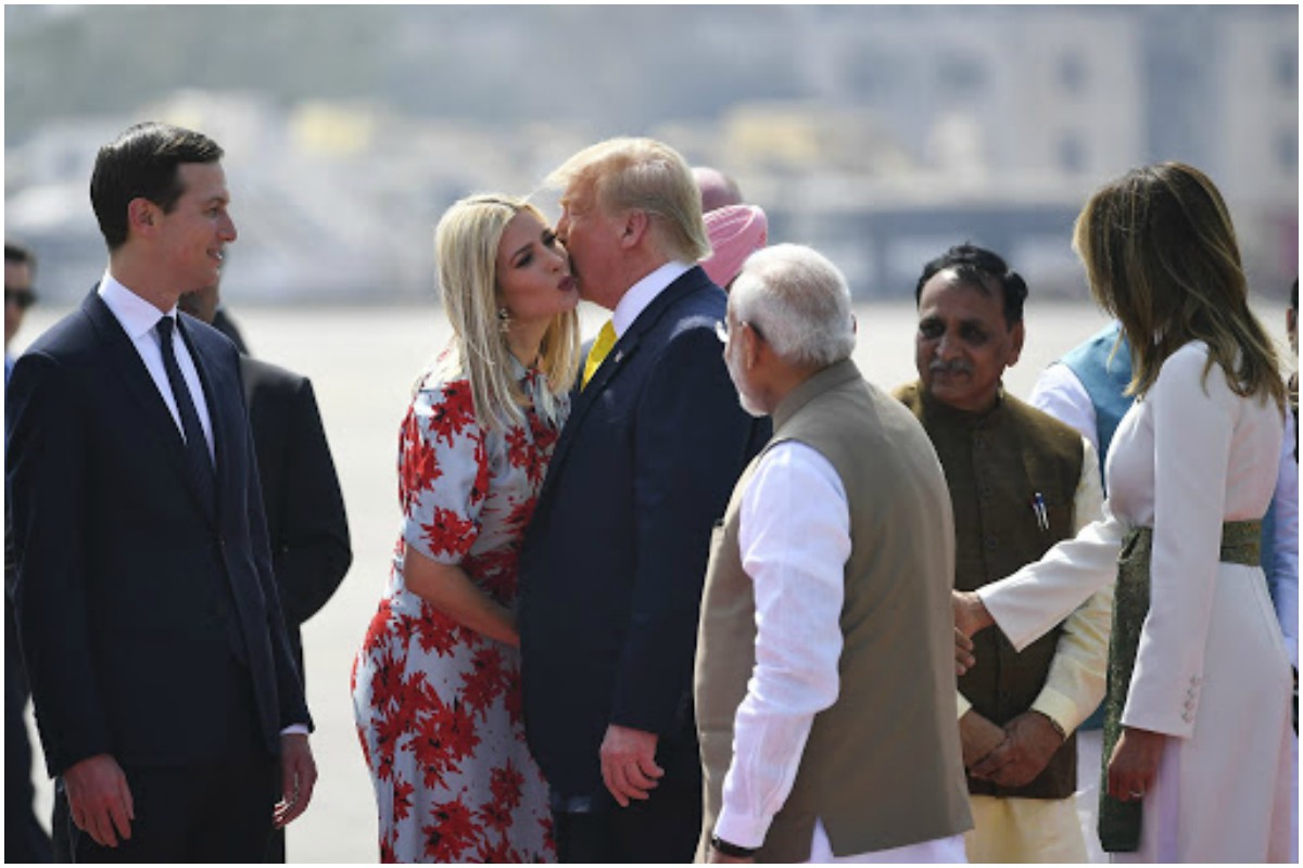 Ivanka Trump flaunts her midi-dress as she lands in Ahmedabad
