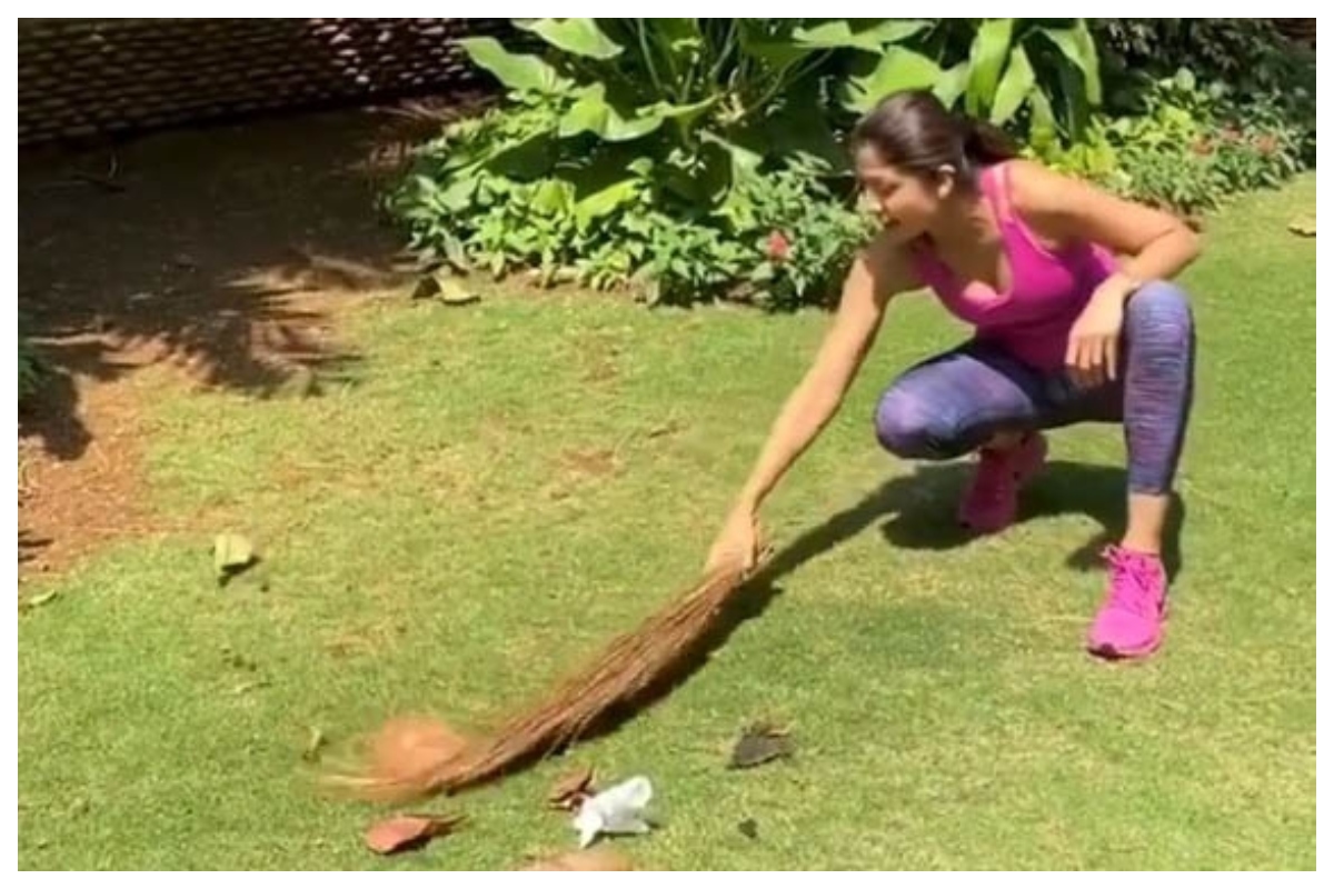 Shilpa Shetty cleans up garden, pens heartfelt note for house help