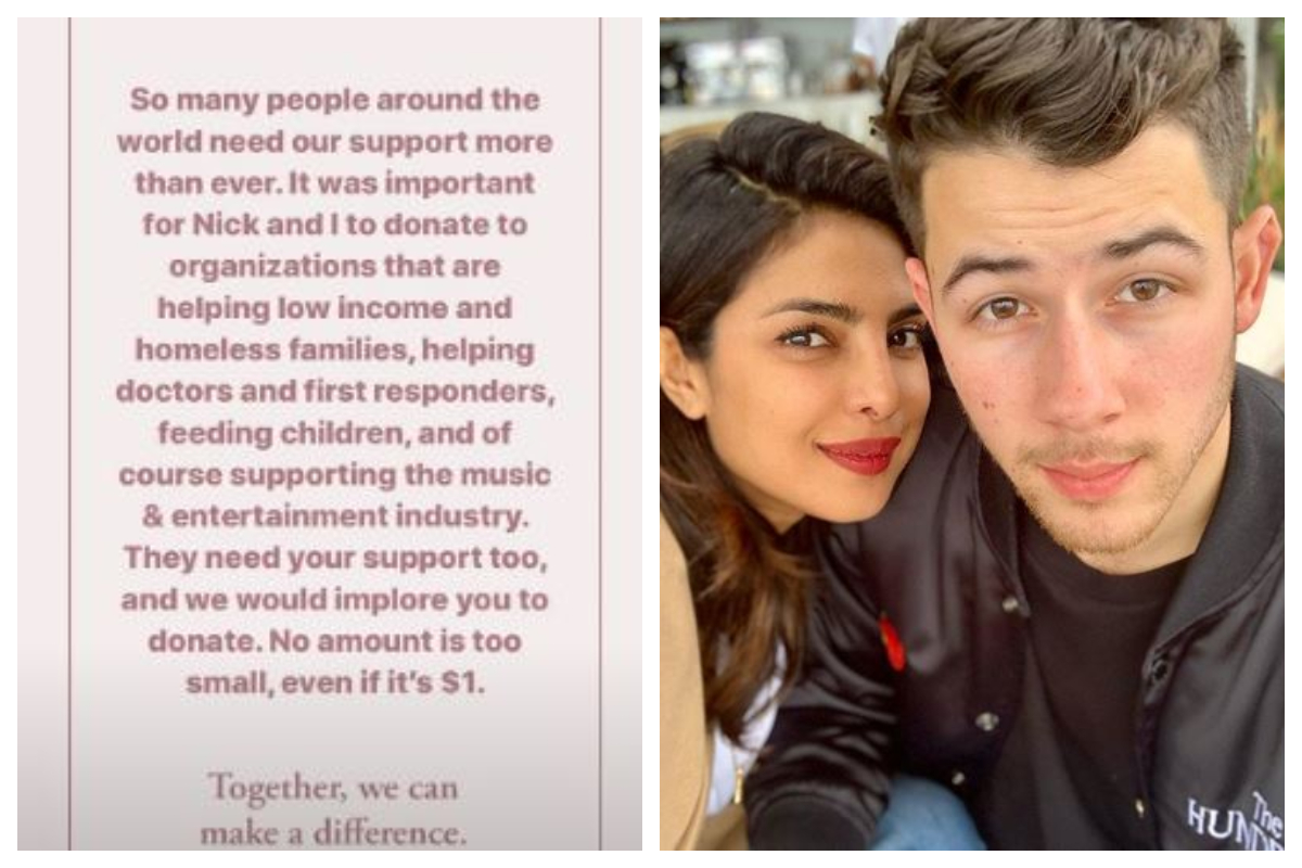 Priyanka Chopra, Nick Jonas donate for COVID-19 charities, urge fans to support