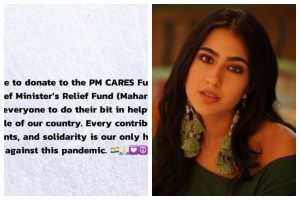 Sara Ali Khan donates for COVID-19, becomes youngest actor to pledge for it