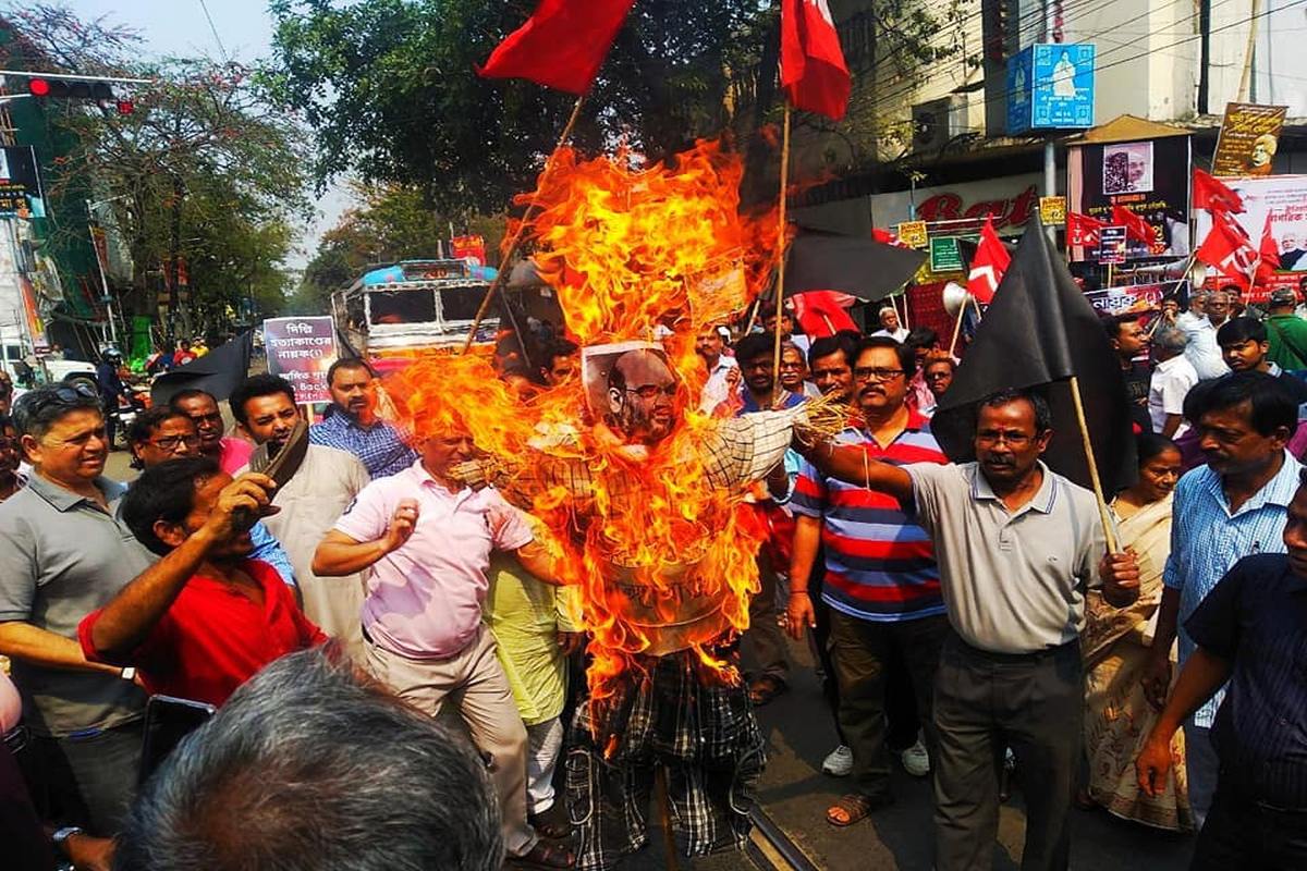 Protests in Kolkata ahead of Amit Shah’s pro-CAA rally to launch Bengal BJP campaign