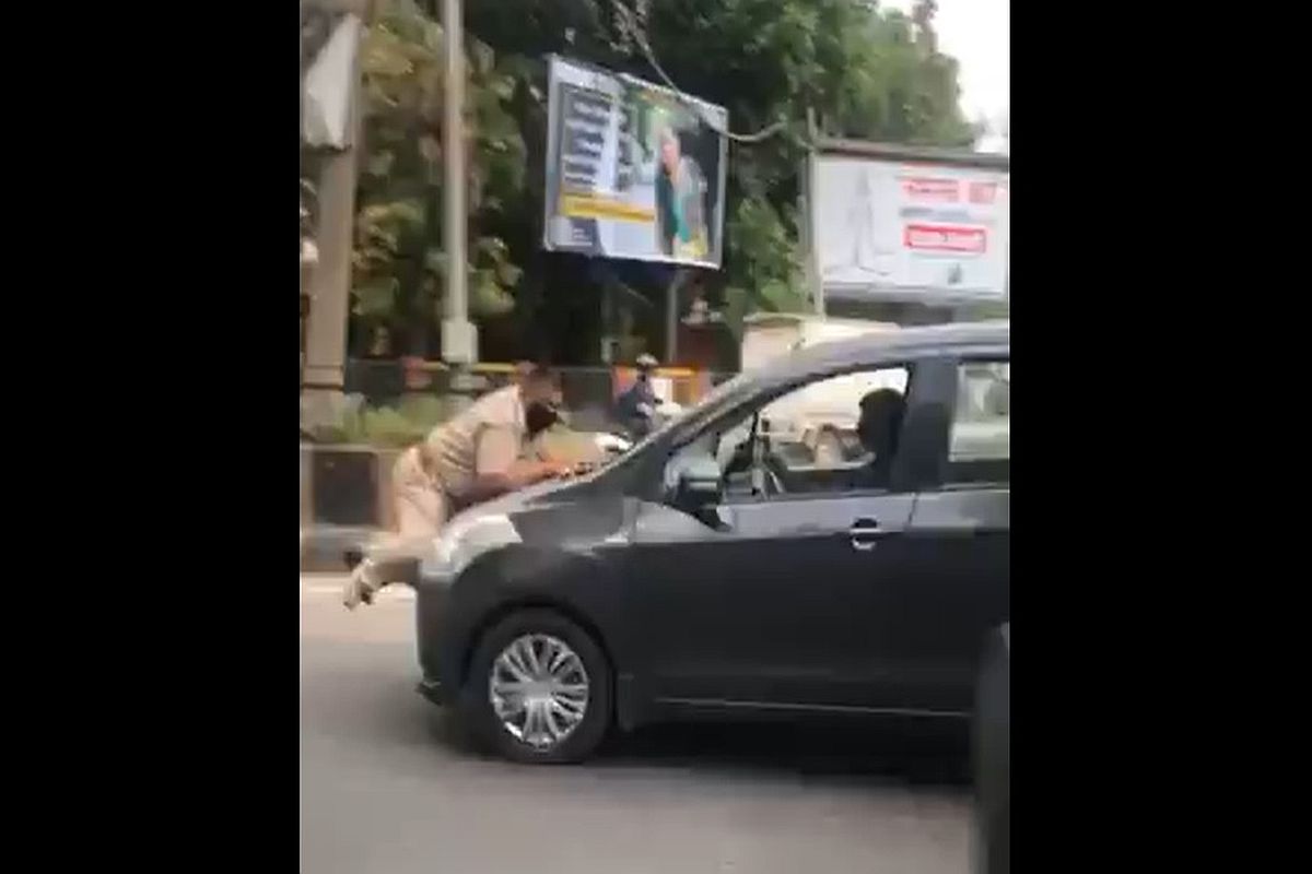 Punjab cop on lockdown duty tries to stop car in Jalandhar, dragged on bonnet; driver arrested