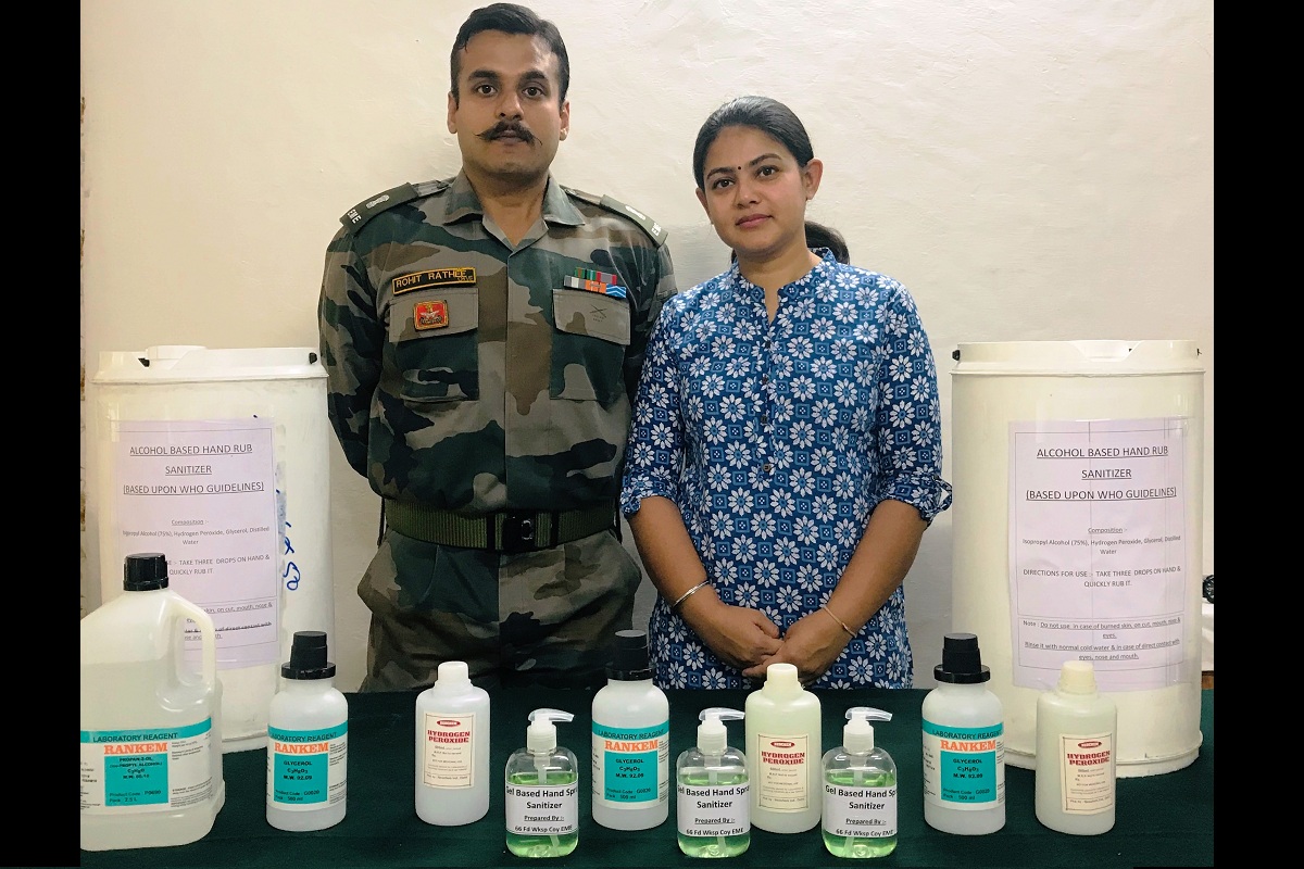 Army officer’s wife contributes to COVID-19 fight, formulates sanitiser for troops
