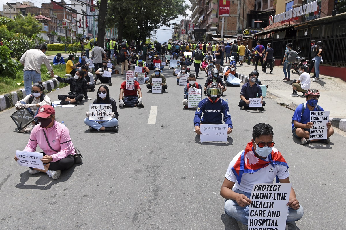 Hundreds of protesters take to street in Nepal against govt Coronavirus response