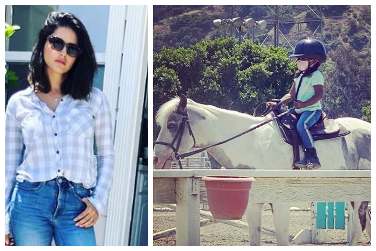 Sunny Leone’s daughter Nisha takes her first horse-riding session; proud mom shares pic